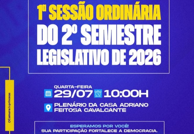 C�mara de Princesa Isabel retoma atividades legislativas no plen�rio com realiza��o de sess�o solene nesta quarta-feira (29)